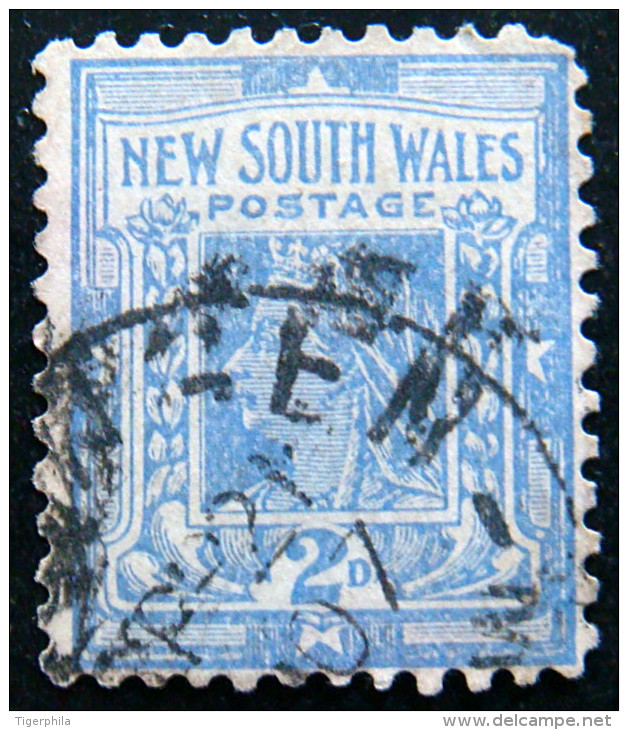 NEW SOUTH WALES 1906 2d Queen Victoria USED Scott123 CV$2.20 WATERMARK : LARGE CROWN & DOUBLE LINED A - Gebraucht