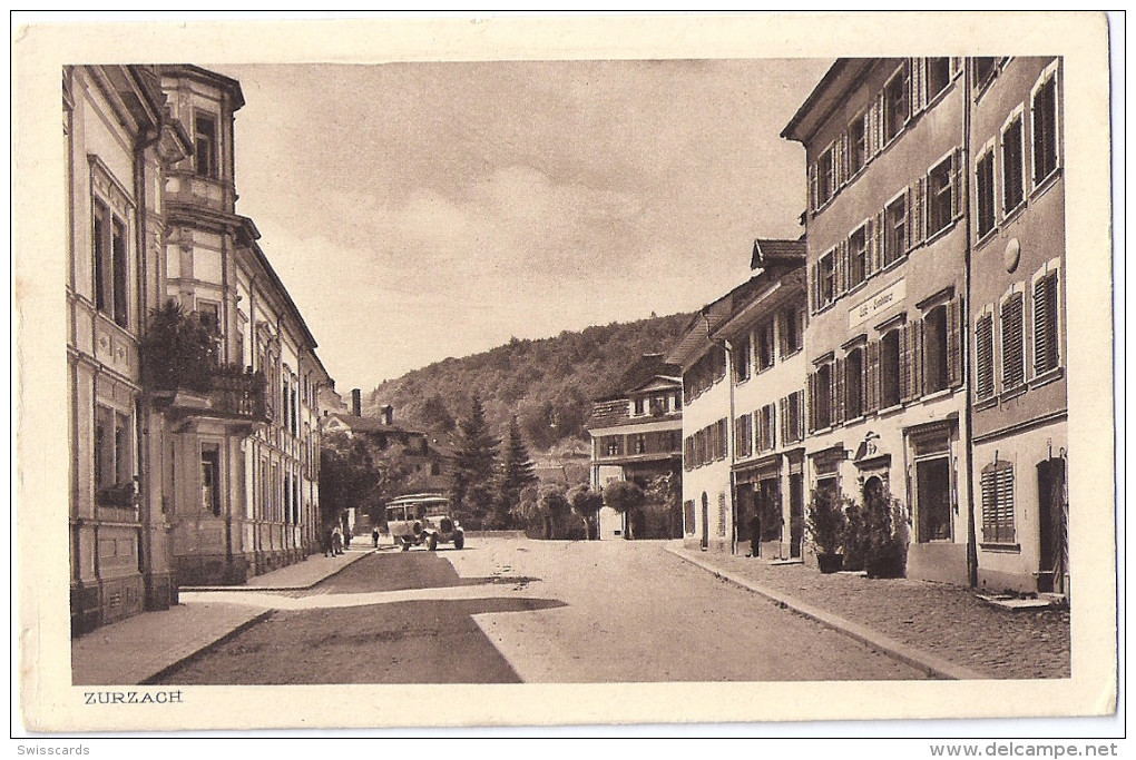 ZURZACH: Dorfpartie Mit Café Und Postauto ~1910 - Zurzach