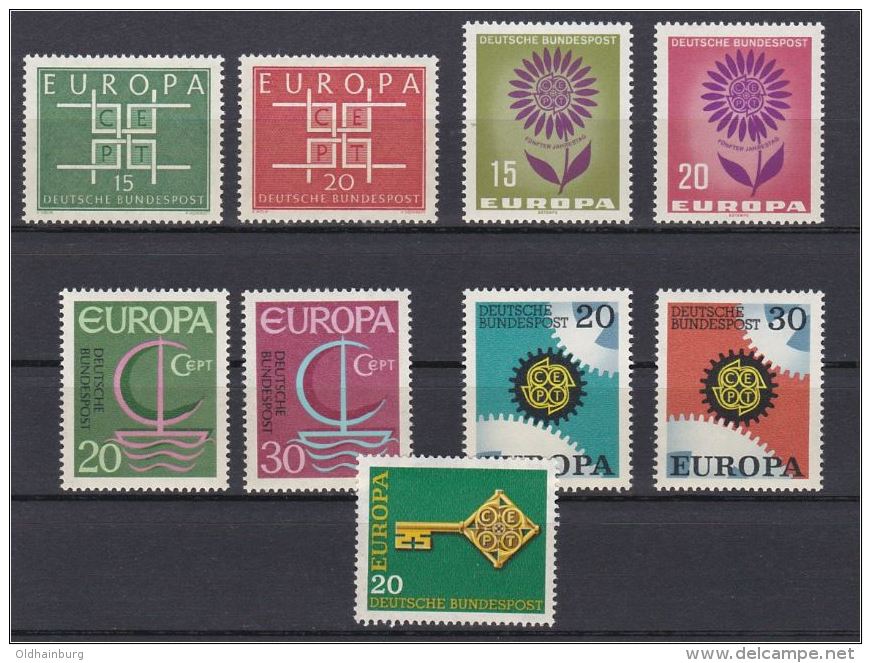 1361b: Lot BRD- Europa CEPT Postfrisch **, Versand In Pergamintüte Mit Sondermarkenfrankatur - Sammlungen