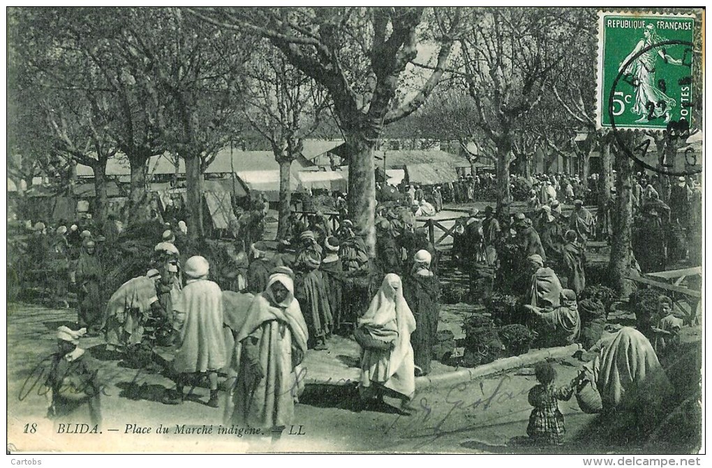 Algérie BLIDA  Place Du Marché Indigène - Blida