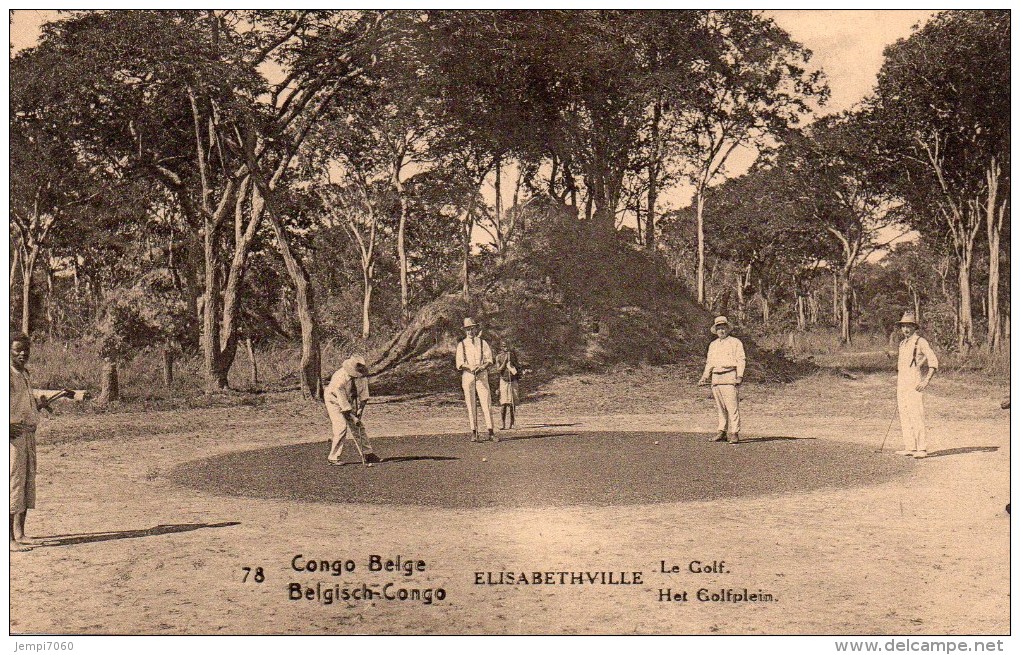 CONGO BELGE : ELISABETHVILLE, Le Golf (animé). Entier Postal Voir Scans. - Congo Belge