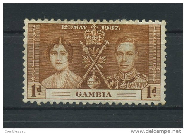 GAMBIA    1937   Coronation    1d  Yellow  Brown      MH - Gambia (...-1964)