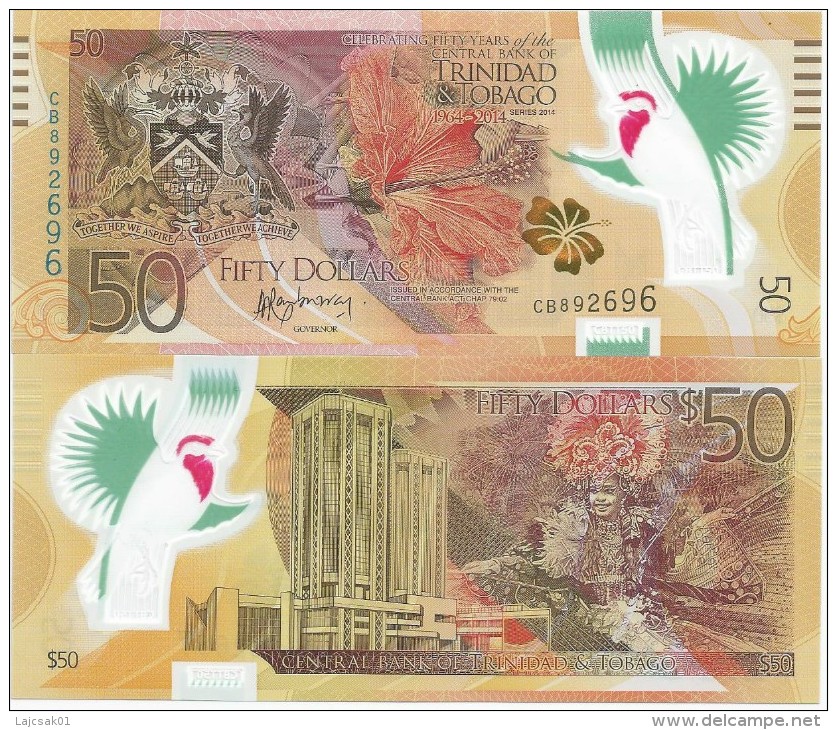 Trinidad And Tobago 50 Dollars 2014. UNC Polymer - Trinidad Y Tobago