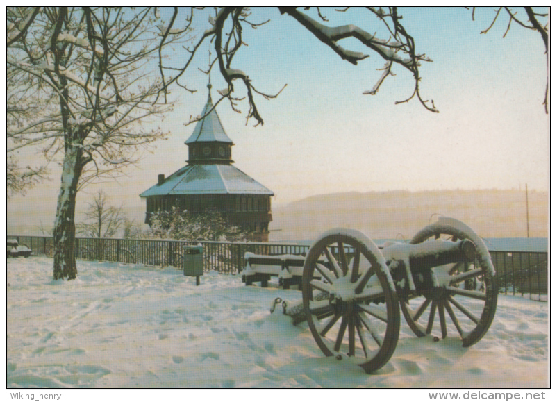 Esslingen Am Neckar - Burgterrasse Mit Kanone Im Winter - Esslingen