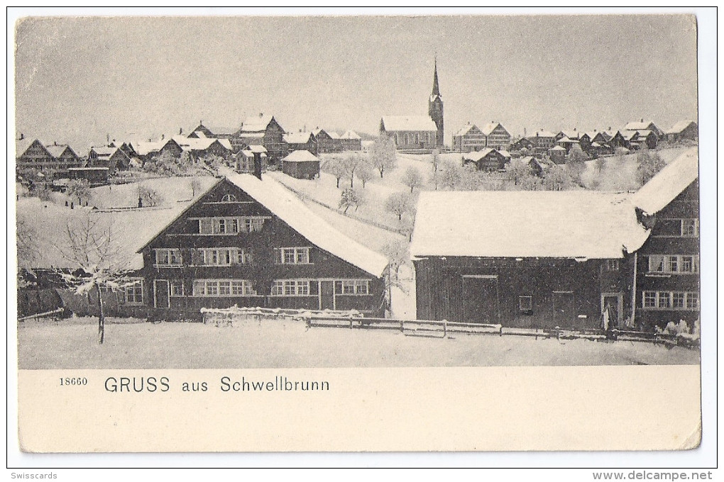 SCHWELLBRUNN: Bauernhof, Stöckli Im Winter ~1900 - Schwellbrunn