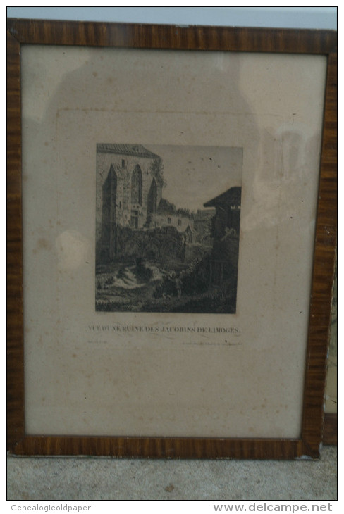 87 - LIMOGES - GRAVURE FIN XIXE S.- VUE D'UNE RUINE DES JACOBINS - ALBERT - A PARIS CHEZ SABAUD- RUE VIEUX AUGUSTINS - Estampes & Gravures