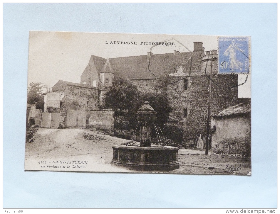 SAINT SATURNIN      LA FONTAINE ET LE CHATEAU - Autres & Non Classés