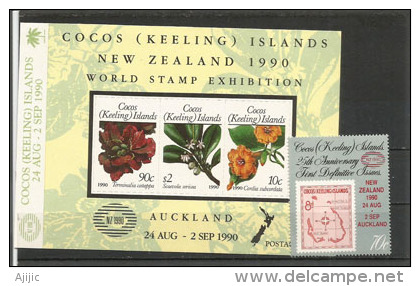 COCOS KEELING ISLANDS - NEW-ZEALAND,  Emission Conjointe World Stamp Exhibition 1990 Auckland. Côte 14 € - Joint Issues