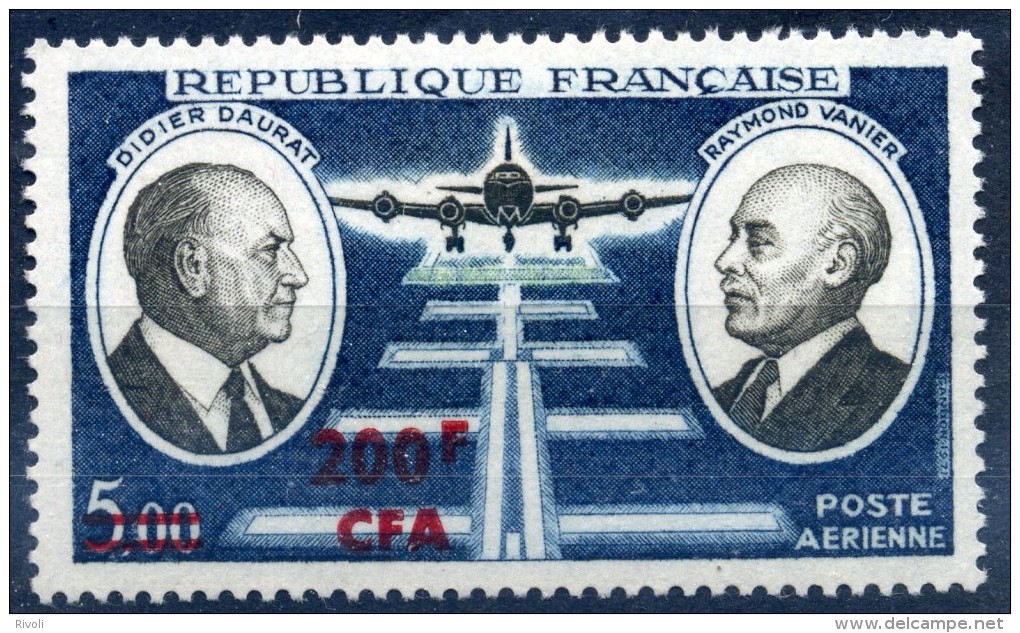FRANCE REUNION CFA AERIENS 1972 YVERT N°PA62 NEUF SANS CHARNIERE COTE 5.7E - Airmail