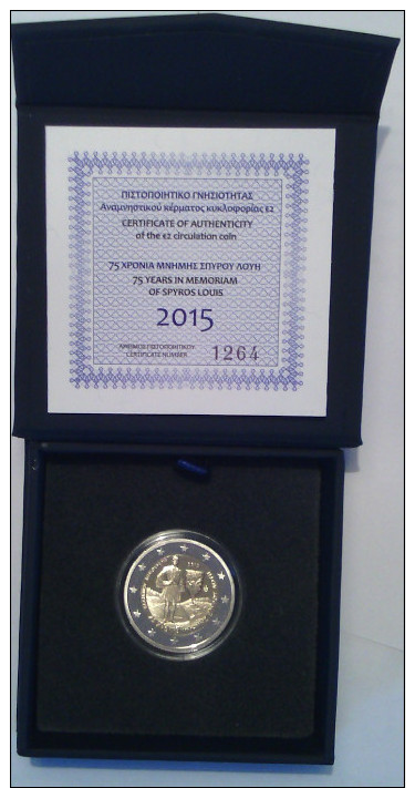 K170 2 Euro 2015 Greece Spyros Louis Proof - Griechenland