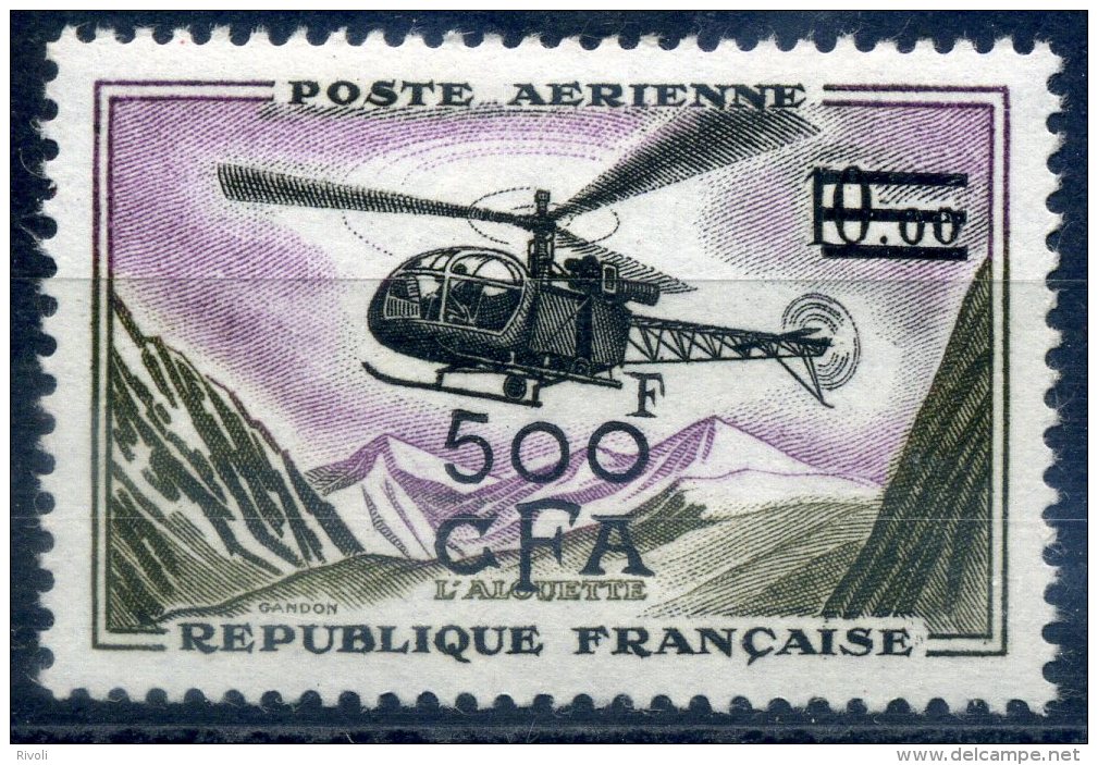 FRANCE REUNION CFA AERIENS 1961 YVERT N°PA60 NEUF SANS CHARNIERE COTE 18.5E - Poste Aérienne