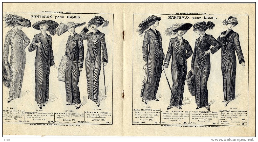 GALERIE LAFAYETTE  CATALOGUE SPECIAL ROBES ET COSTUMES POUR DAME   HIVER 1912 1913  -  40 PAGES - Mode
