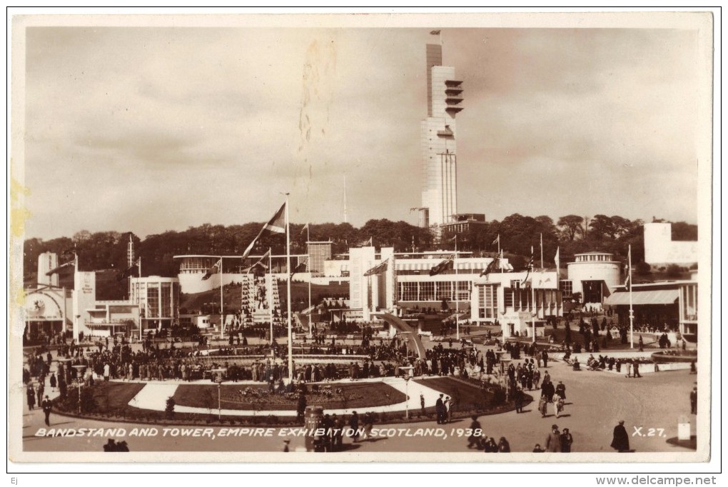 Bandstand And Tower, Empire Exhibition, Scotland 1938 - Real Photo - Valentine's - Unused - Exhibitions