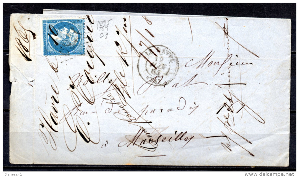 5/ France  : N° 22 SUR  LETTRE   , Cote : 5,00 € , Disperse Belle Collection ! - 1862 Napoleone III