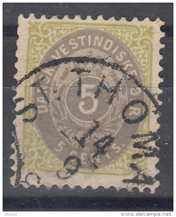 Denmark Danish Antilles (West India) 1896 Perf. 12 3/4 Inverted Frame Mi#19 II Yvert#8a Used - Denmark (West Indies)