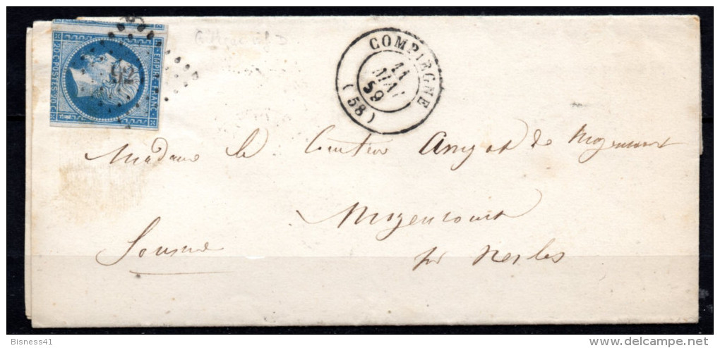 5/ France  : N° 14 SUR  LETTRE   , Cote : 5,00 € , Disperse Belle Collection ! - 1853-1860 Napoléon III