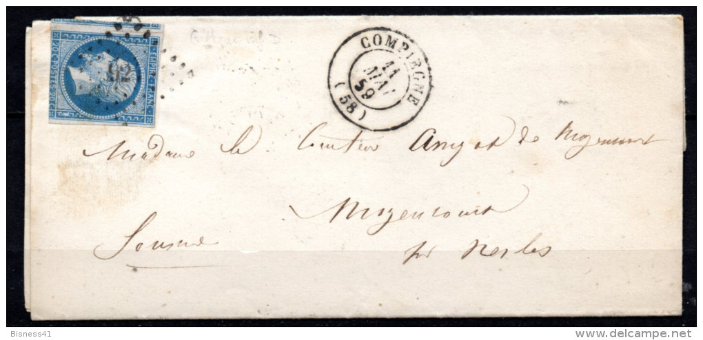 5/ France  : N° 14 SUR  LETTRE   , Cote : 5,00 € , Disperse Belle Collection ! - 1853-1860 Napoleon III