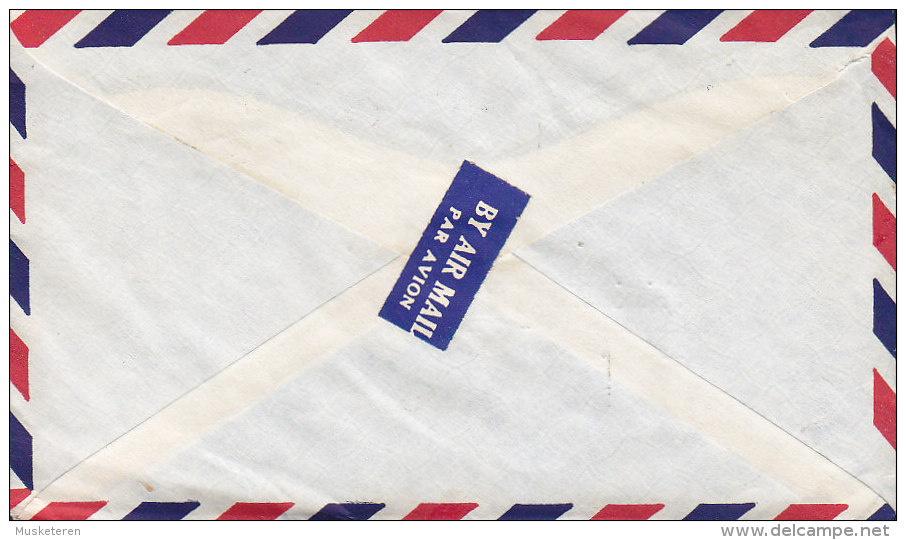 Australia AIR MAIL Par Avion Label Slogan ADELAIDE 1957 Cover QEII & Olympic Games Olympische Spiele (2 Scans) - Brieven En Documenten