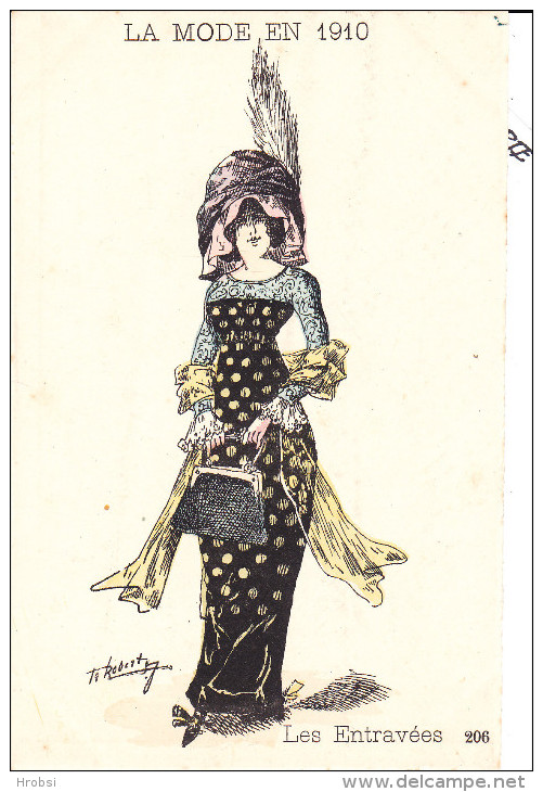 Illustrateur ROBERTY ,la Mode En 1910, Les Entravées 206 - Robert