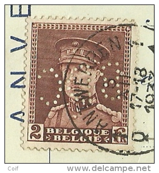 321+339 Op "change à L'ordre" Met Stempel ANTWERPEN Met Firmaperforatie (perfin) "BDC" - 1934-51