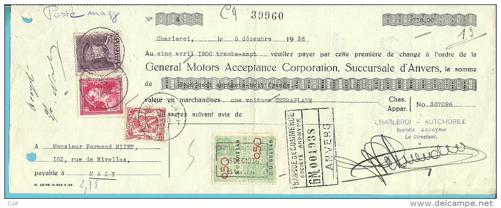 319+339+428 Op "change à L´ordre" Met Stempel ANTWERPEN Met Firmaperforatie (perfin) "BDC" - 1934-51