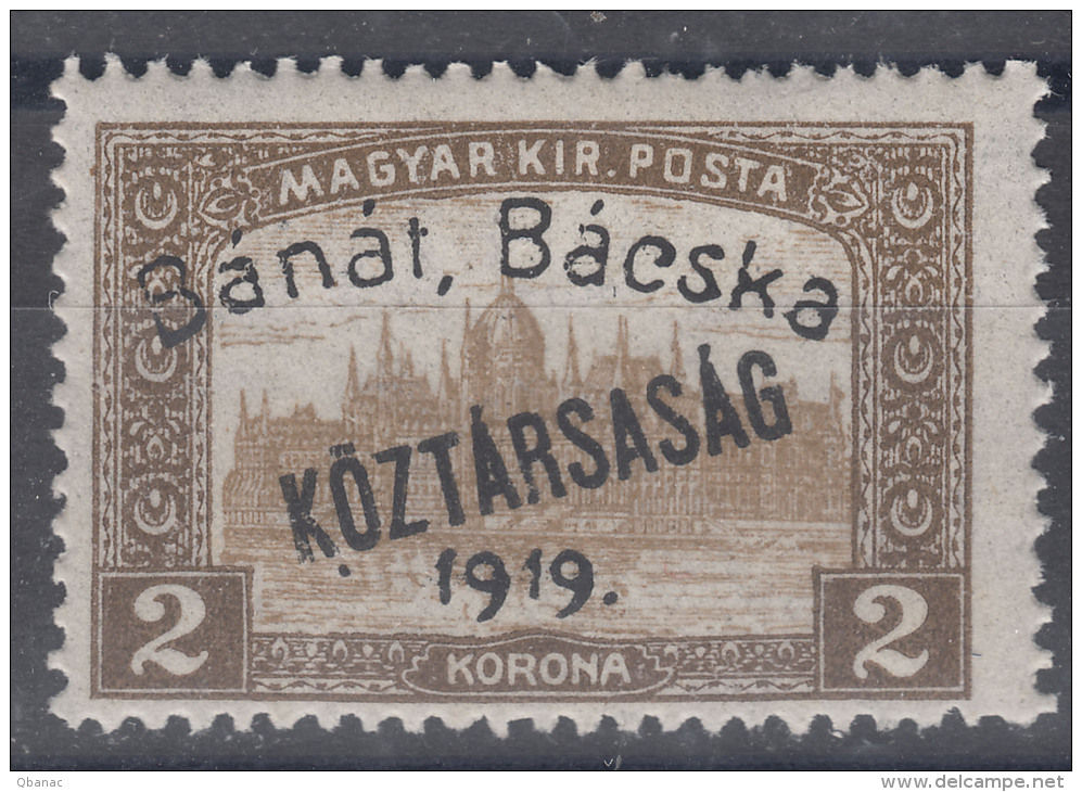 Hungary Banat Bacska 1919 Mi#32 Mint Never Hinged, Expert Mark - Banat-Bacska