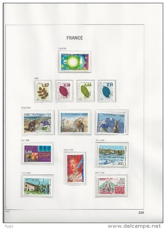 1996 MNH France Année Suivant Michel Manque 1 Timbre, Year Collection , 6 Scans, Postfris** - 1990-1999