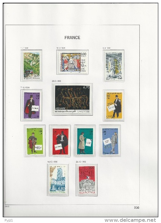 1996 MNH France Année Suivant Michel Manque 1 Timbre, Year Collection , 6 Scans, Postfris** - 1990-1999