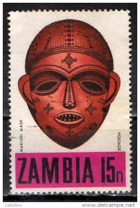 ZAMBIA - 1970 - MASCHERA INDIGENA - USATO - Zambia (1965-...)