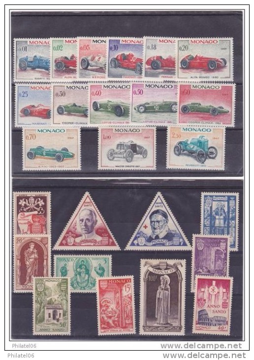 BONNES SERIES DE MONACO  NEUFS SANS CHARNIERES (2 TIMBRES ROUSSEURS)  COTE 525 EUROS - Lots & Serien