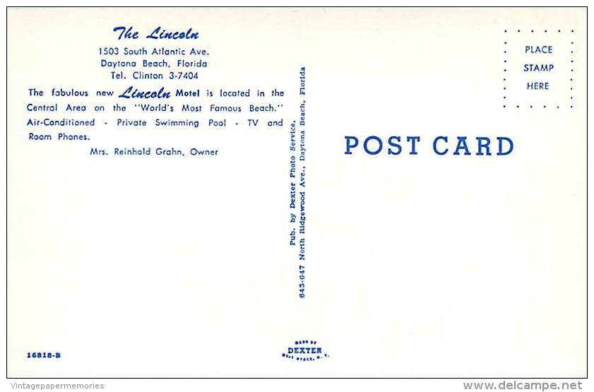 257475-Florida, Daytona Beach, The Lincoln Motel, Dexter Press No 16818-B - Daytona