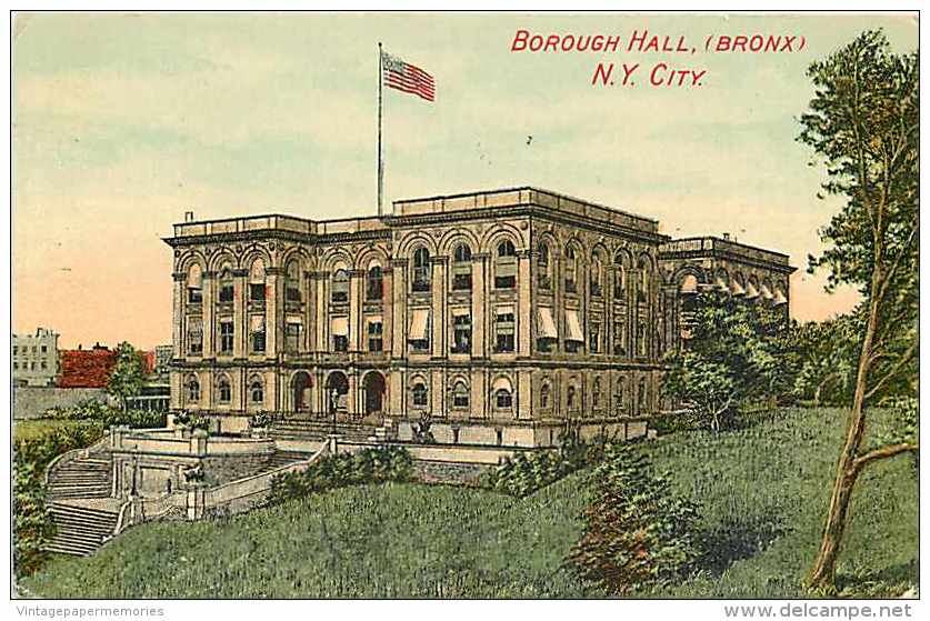 235241-New York City, Bronx, Borough Hall Building, 1916 PM, Santway No 67 - Bronx