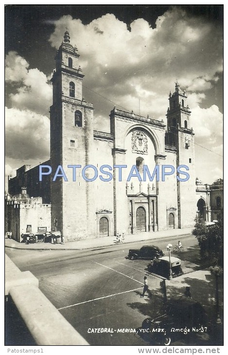 26162 MEXICO MERIDA YUCATAN VIEW CATHEDRAL & STREET POSTAL POSTCARD - Nicaragua