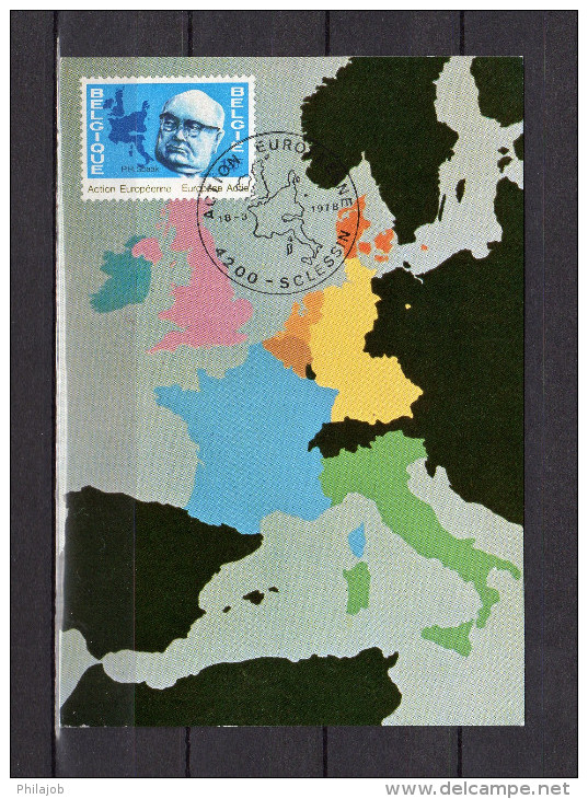 Carte Maximum De 1978 " ACTION EUROPEENNE : P.H SPAAK ". N° YT 1882. Parfait état. CM - 1971-1980