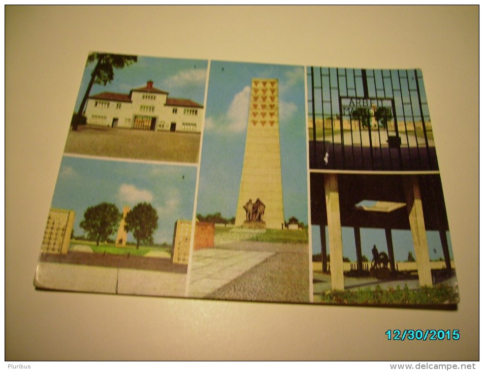 BUCHENWALD CONCENTRATION CAMP ,  GATE  ARBEIT MACHT FREI , MONUMENT  , POSTCARD  , O - Monumenti