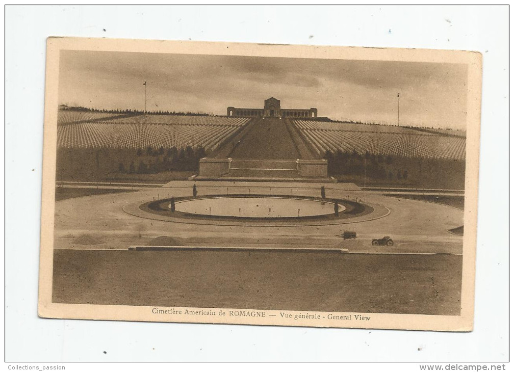 Cp , Militaria , Cimetière Américain De ROMAGNE , Vue Générale , Vierge - Cimiteri Militari