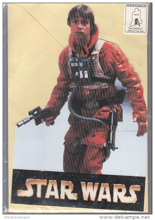 Magnifique Carte  Stand Up Sous Blister Avec Enveloppe 12x18 Cm Star Wars Lucke Skywalker - Autres & Non Classés