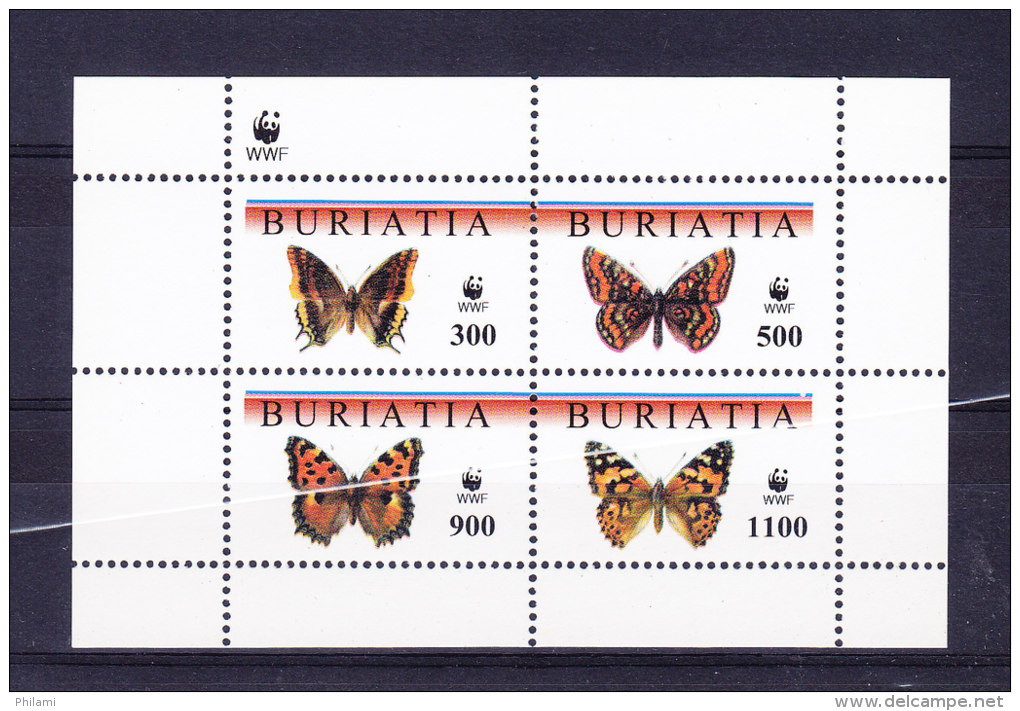 BURIATIA_ PAPILLNS BUTTERFLY, WWF, ** MNH .  (5R26) - Vignettes De Fantaisie