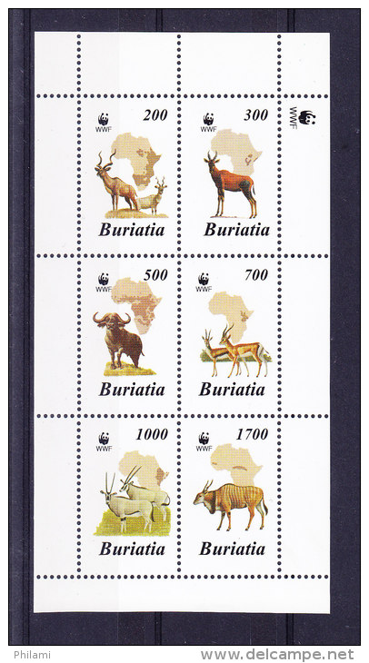 BURIATIA_  ANIMAUX ANIMALS, WWF, ** MNH .  (5R34) - Vignettes De Fantaisie