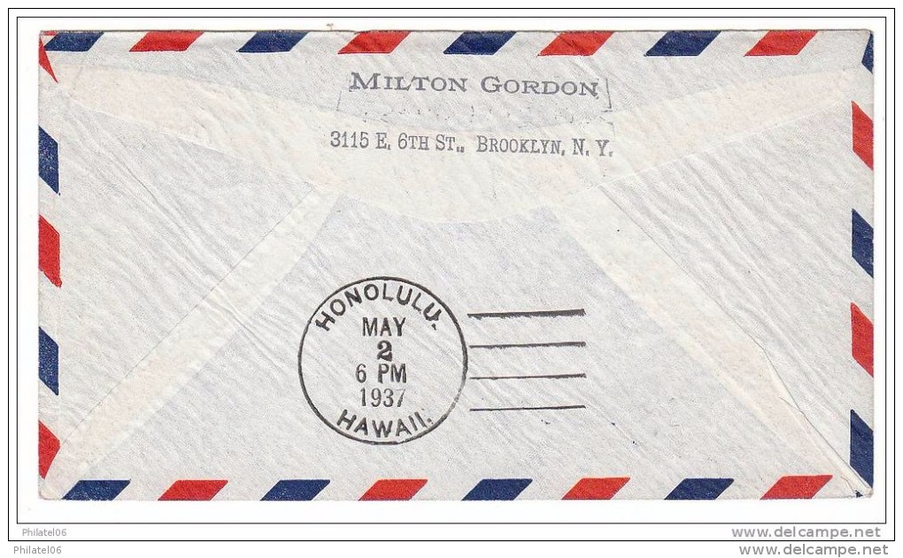 MACAO  RARE LETTER FOR USA  (HONOLULU) 1937 - Brieven En Documenten