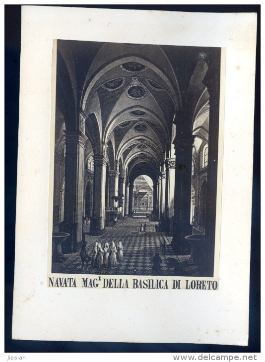 Photo Albuminée Originale Circa 1870 Navata Mage Della Basilica Di Loreto -- Basilique De Lorette   M1 - Old (before 1900)