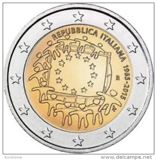 Italie  2015    2 Euro Commemo 30 Jaar Europese Vlag (gezamelijke Munt)      UNC Uit De Rol  UNC Du Rouleaux !! - Italia