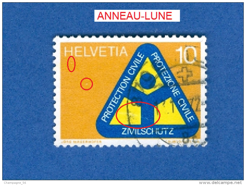 * 1972 N° 905 PROTECTION CIVIL PHOSPHORESCENTES OBLITÉRÉ - Errors & Oddities