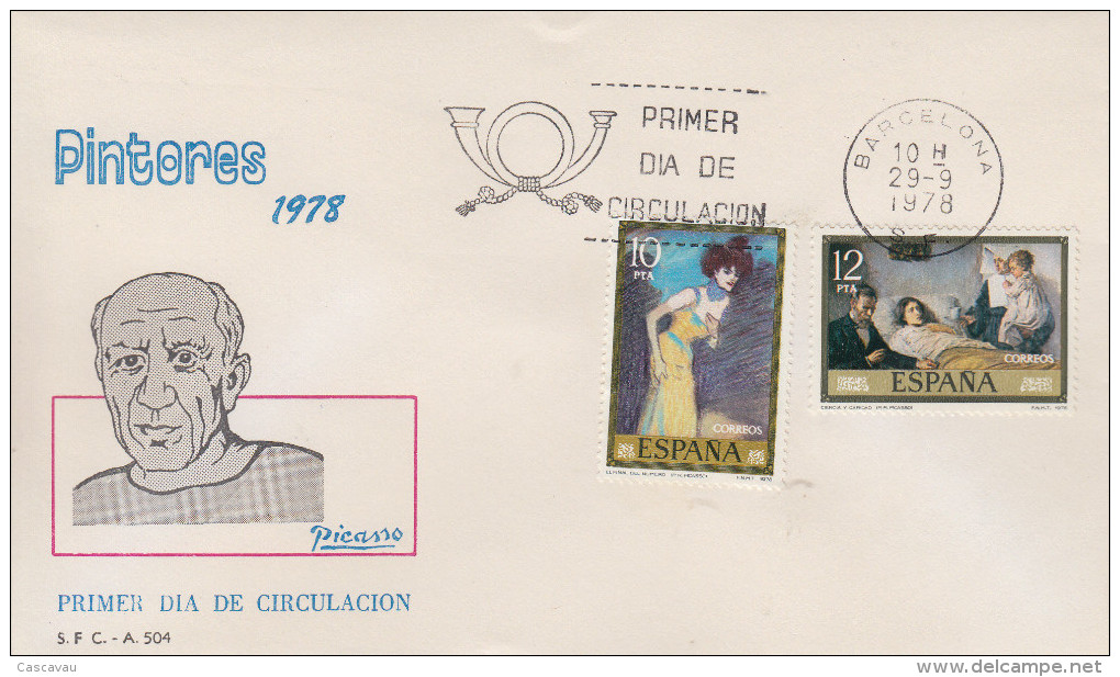 Enveloppe  FDC   1er    Jour    ESPAGNE    Oeuvres  De   PICASSO     1978 - Picasso