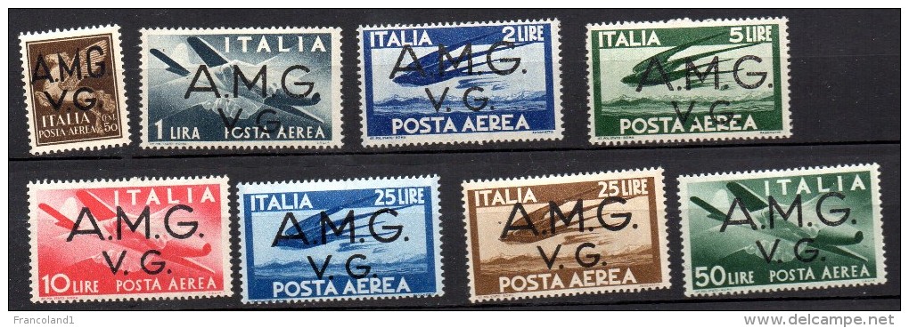 1945-47 AMG VG  Democratica  Aerea Serie Completa N. 1 - 8 Nuovi MLH* - Ongebruikt