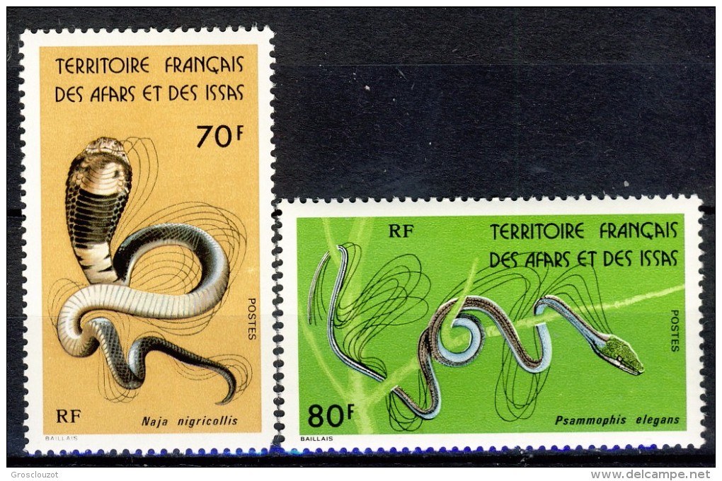 Afars Et Issas 1976 Serpents N. 436-437 Serie MNH Catalogo 15,50 - Nuevos