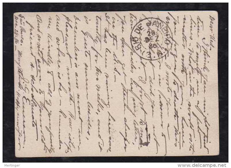 Brazil Brasil 1886 Uprated Stationery Card SAO PAULO To BALTIMORE USA - Storia Postale