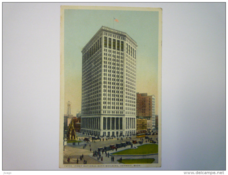 DETROIT , Mich.  :  FIRST NATIONAL BANK  BUILDING  -  Carte Couleur   - Detroit