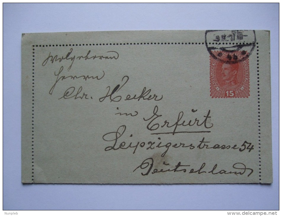 AUSTRIA 1917 LETTERCARD WIEN MARKS - Briefe U. Dokumente