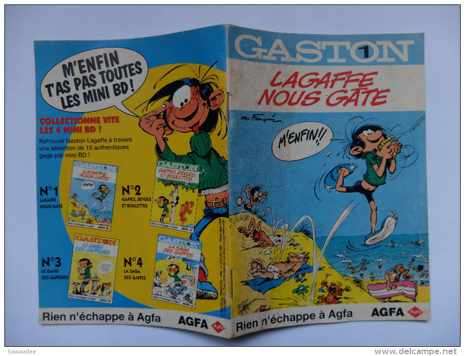 BANDE DESSINEE - FRANQUIN - GASTON - N°1 - LAGAFFE NOUS GÂTE - PUBLICITE AGFA - PETIT FORMAT - 1996 - Franquin